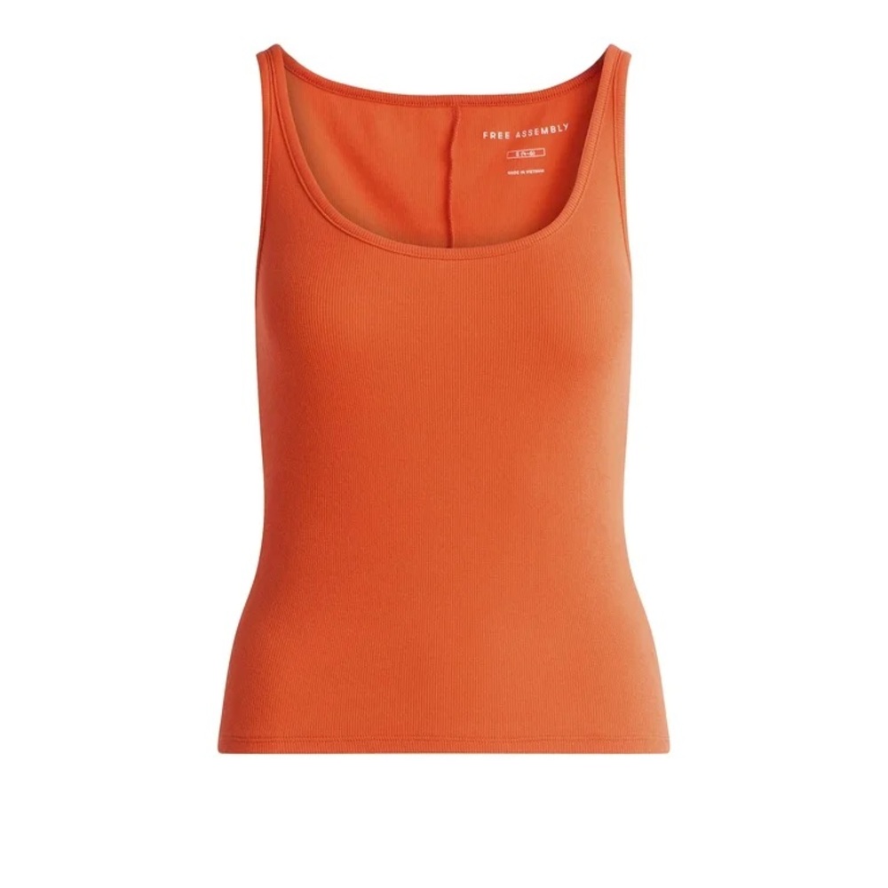 Fitted Sleeveless Orange Tank Top